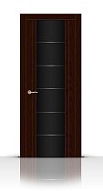 Дверь СитиДорс модель Виконт цвет Ясень шоколад триплекс чёрный
